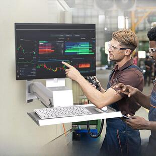 显示器壁挂式支架工业医疗设备通用电脑屏幕键盘鼠标集成大型承重