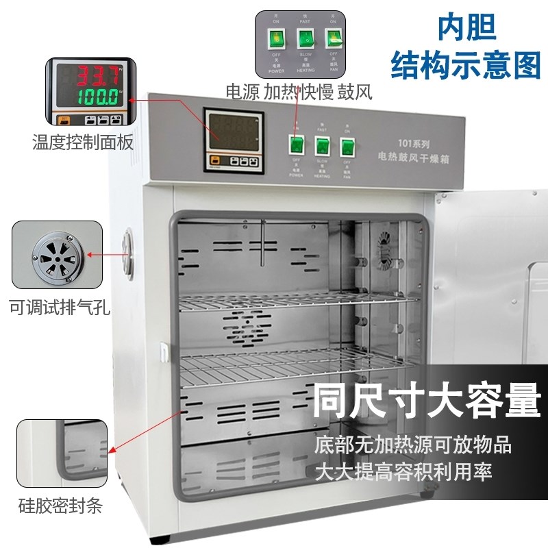 实验室苏珀电热恒温鼓风干燥箱高温烘干机烤箱工业3D打印材料商用