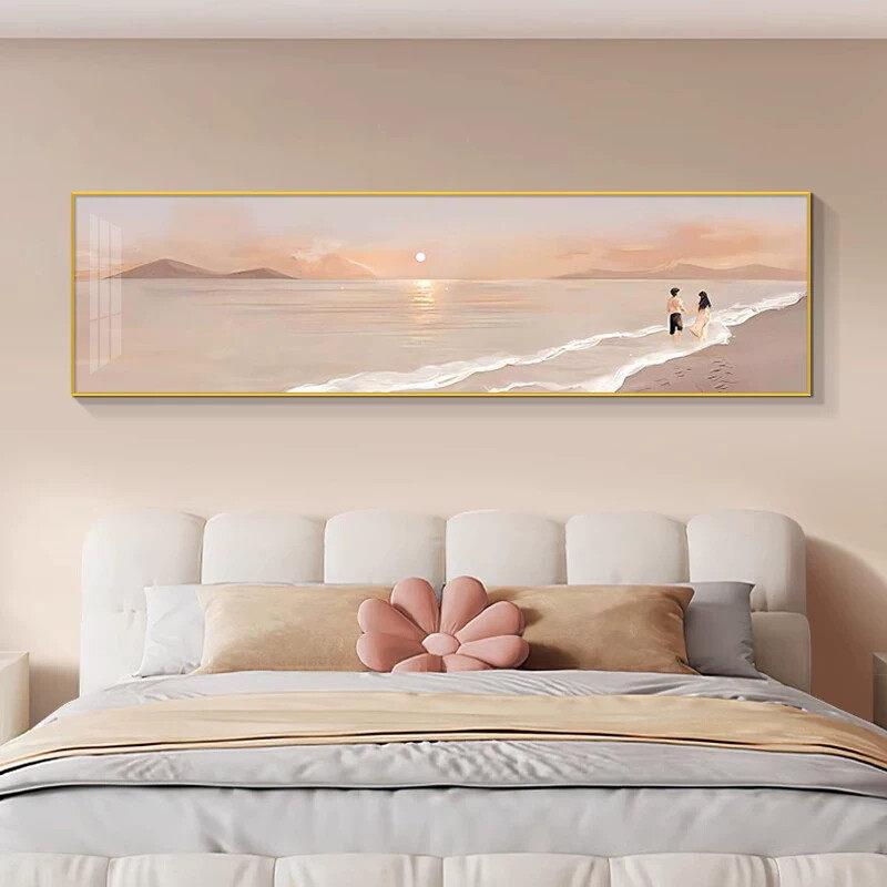主卧室床头装饰画现代轻奢时尚情侣北欧壁画婚房床头挂画风景画