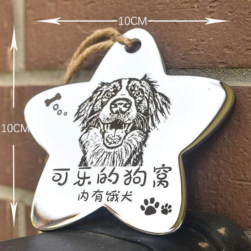 ins风刻字照片宠物猫狗门牌汽车圣诞树挂件吊牌办公室餐桌摆件