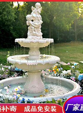 欧式庭院装饰流水喷泉婚庆许愿 池别墅花园露台鱼池户外园林摆件