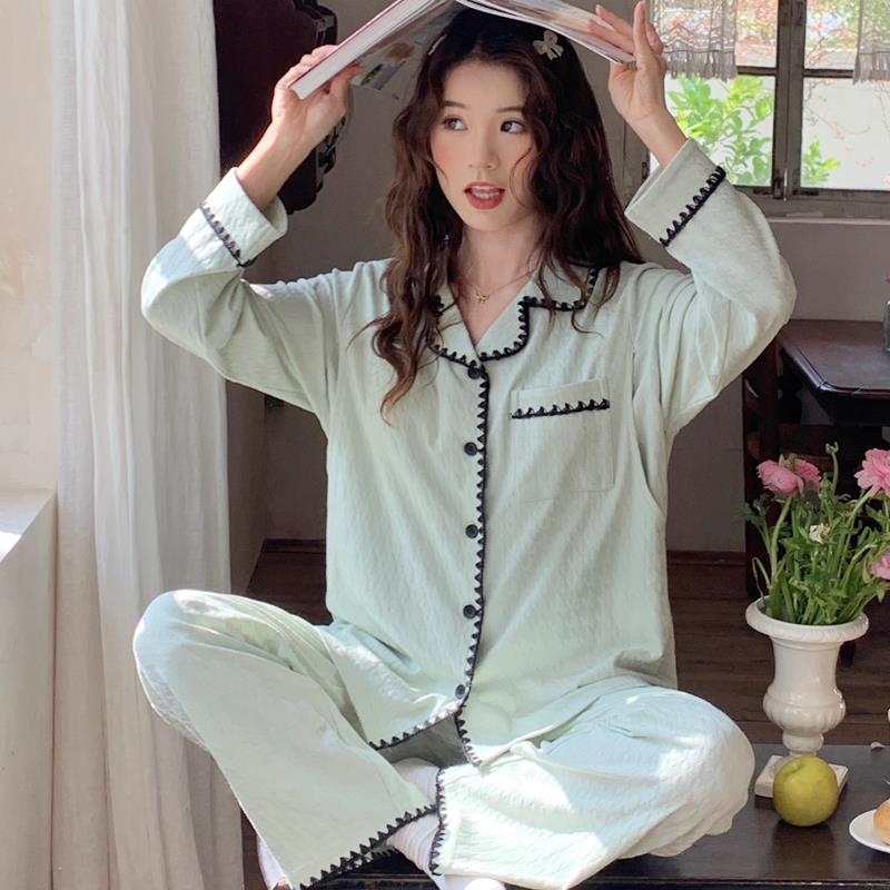 夏季月子服女款纯棉产妇产后吸汗薄款哺乳带胸垫孕妇睡衣家居服夏