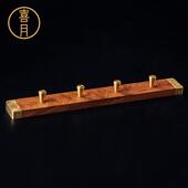 喜月黄铜红木新中式 免打孔进门入户挂衣钩实木挂钩门后衣帽玄关