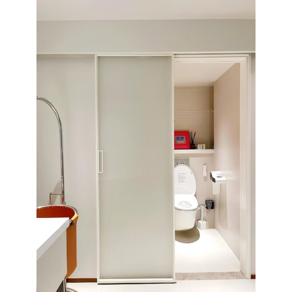 定制法式覆古卫生间吊轨单扇推拉门厨房老钢窗海棠玻璃移门隔断门