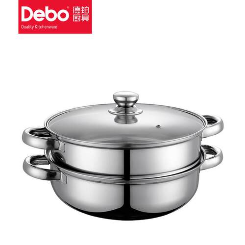 Debo德铂路卡斯蒸锅家用双层加厚不锈钢带蒸笼蒸汤锅官方正品