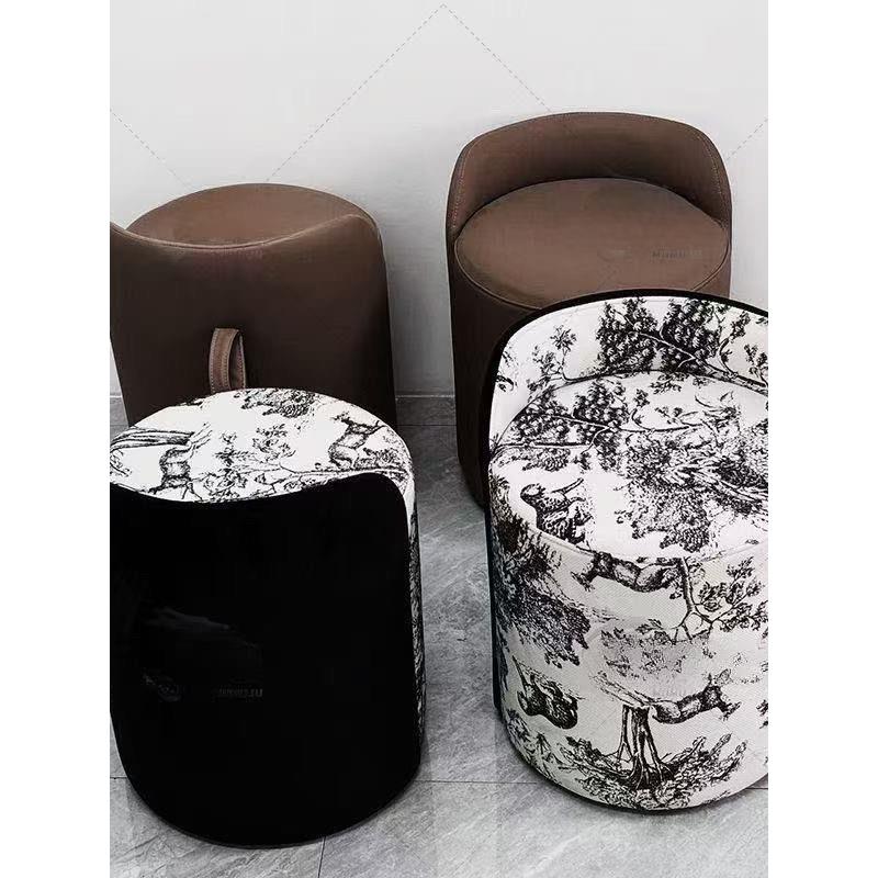 中古风现代简约轻奢化妆凳茶桌凳休闲美甲皮凳梳妆凳女生卧室妆凳