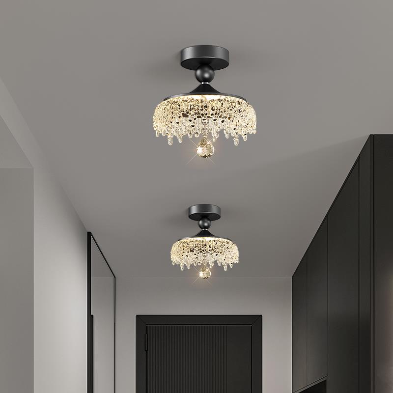 现代极简走廊走道灯玄关入户吸顶灯中古风高级感护眼灯全光谱灯具