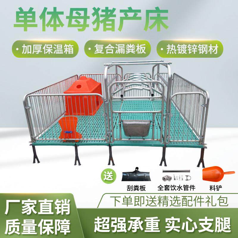带漏粪板单体母猪产床产保一体两用保育床分娩床加厚镀锌猪用产床