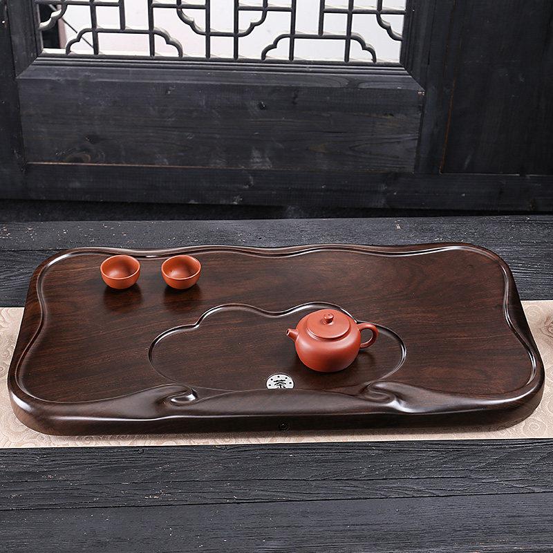 高档新中式电木茶盘黑檀实木排水大小号茶台客厅家用简约功夫茶具