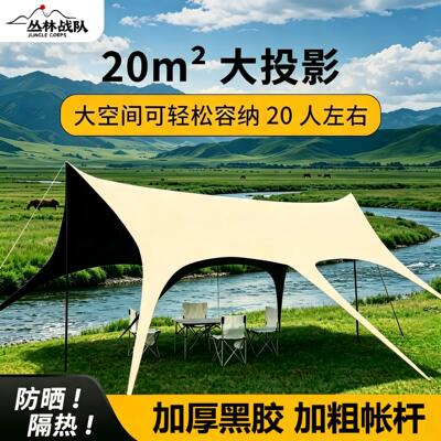 户外露营新型燕尾黑胶天幕防晒无线八爪鱼懒人速搭帐篷