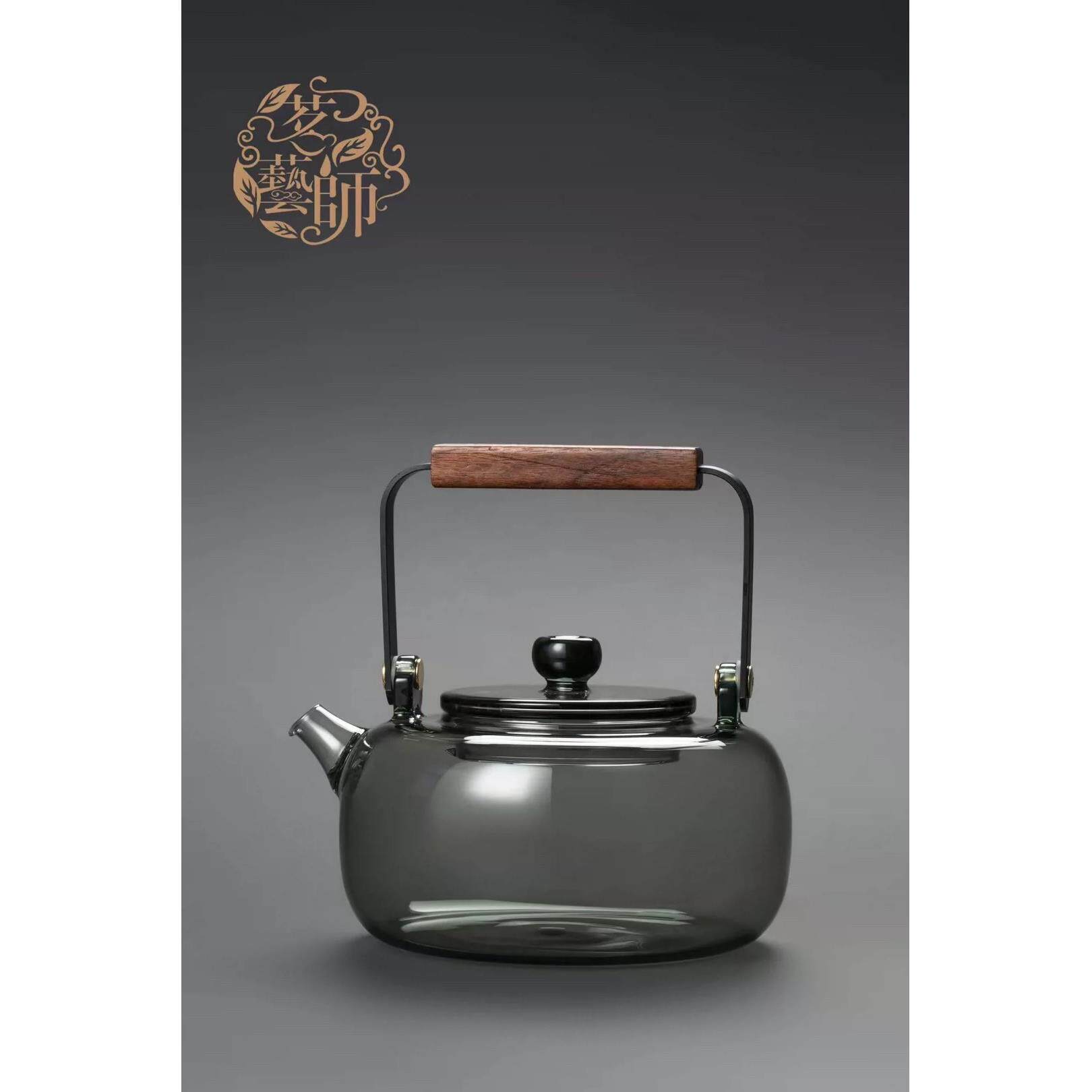 茗艺师玻璃煮茶壶提梁壶玻璃茶具套组黑晶炉家用办公耐高温烧水壶