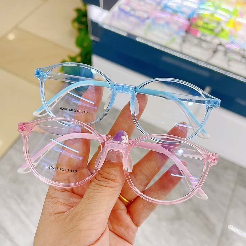 韩版TR近视眼镜女圆框超轻w透明眼睛框架男儿童硅胶鼻托青少年