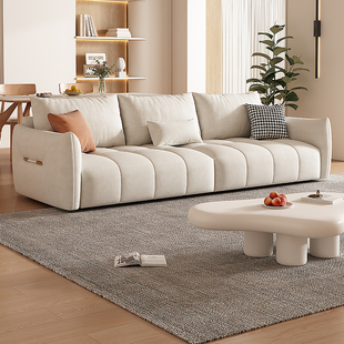 2024新款 钢琴键布艺沙发小户型客厅现代简约猫爪布直排三人位沙发