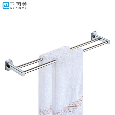 免打孔毛巾架全铜1米1.2毛巾杆双杆加长60卫生间70浴室挂件75cm80