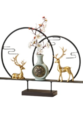 现货新中式福鹿摆件创意家居客厅电视书柜摆设禅意茶室办公室软装