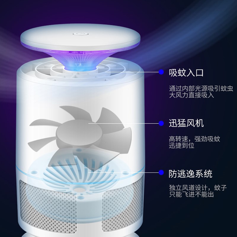 灭蚊灯家用防蚊驱蚊灭蚊神器捕蚊室内蚊子插电卧室V杀蚊婴儿一扫