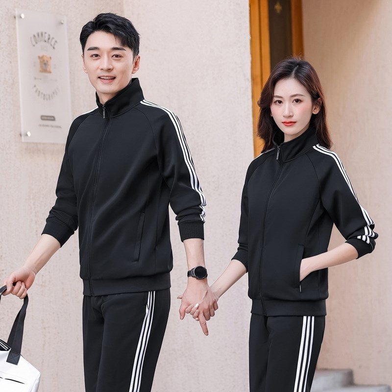 中老年运动套装男2025春季开衫卫衣健身跑步服休闲男女.情侣两件