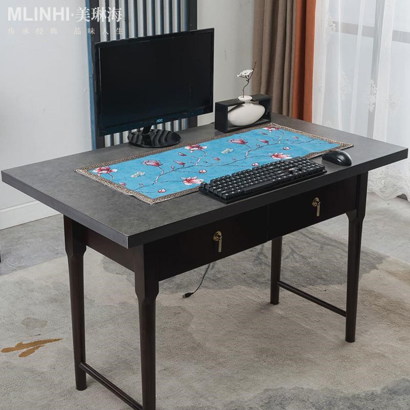 新中式电脑键盘垫办公室桌垫国潮B布艺超大防尘鼠标笔记本垫子定