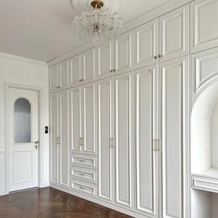 法式轻奢全屋定制实木衣柜卧室衣帽间原木环保烤漆别墅整柜衣橱