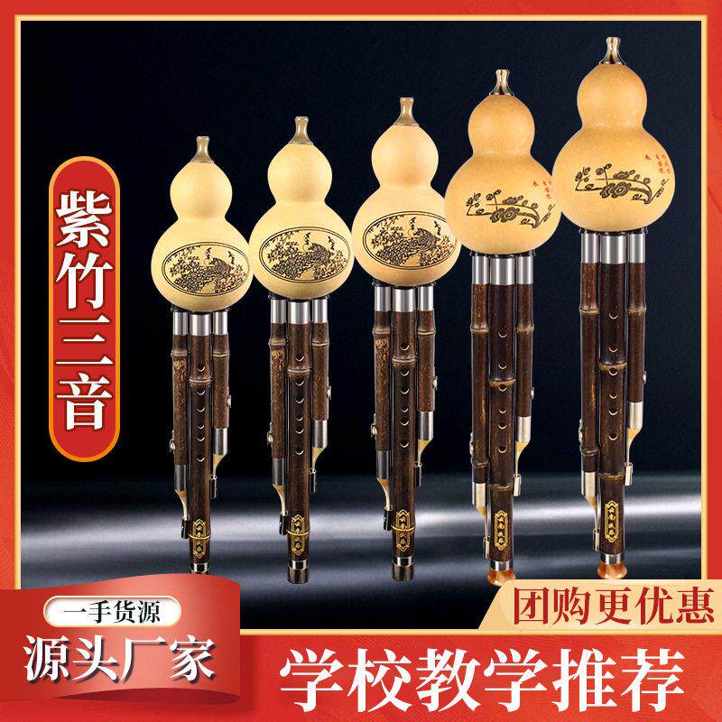 初学者学生专业七孔天然紫竹三音葫芦丝C调降B调零基础演奏葫芦丝