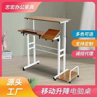 桌书桌书架一体组合家用简约卧室初中学生办公写字桌 双层电脑台式