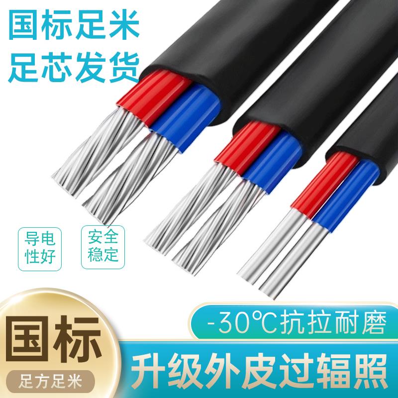 国标辐照加强款2芯电缆线铝芯户外防晒2.5 4 6 10 16 25平方铝线