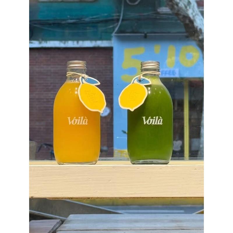 食品级50 300ml果蔬汁冷萃鲜榨瓶奇益矿泉水瓶玻璃密封罐