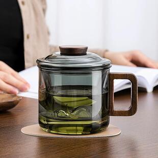 专用绿茶杯 玻璃杯带过滤茶水分离家用泡茶杯大容量办公室男士