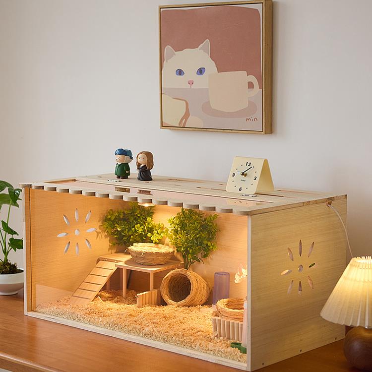 实木芦丁鸡饲养箱专用仓鼠金丝熊屋宠物笼子育雏养殖恒温房子鸡窝