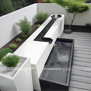 定制不锈钢喷泉叠瀑池点缀庭院花园鱼塘景观泉水景观