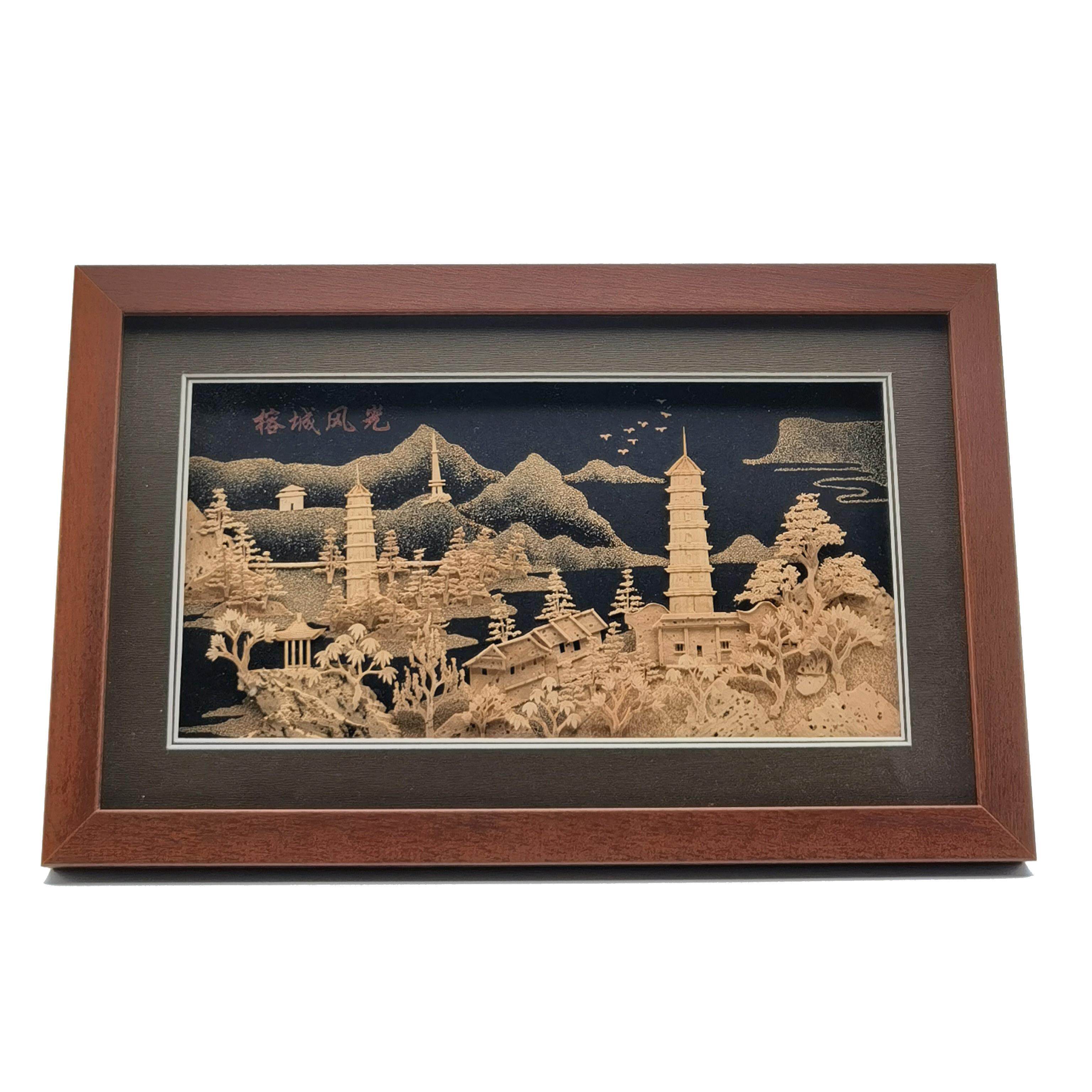 【非遗】福州软木画家居饰品镇海楼工艺礼品摆饰木雕摆件挂件