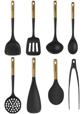 staub铸铁锅专用木柄矽胶铲不粘锅铲炒菜锅铲漏勺汤勺饭匙 牛排夹