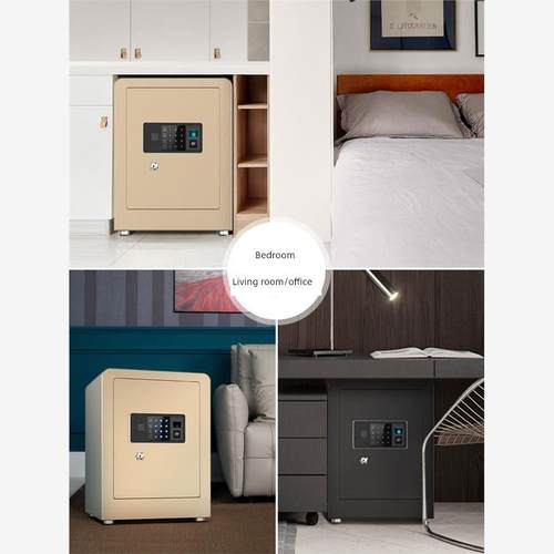 2025新款指纹保险箱碳合金钢抗冲击密码钥匙备用床头隐形