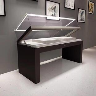 定制博物馆液压防尘展示柜古玩字画 画玉器文物展览展示柜玻璃柜