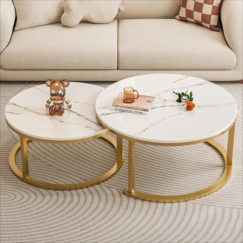 茶几客厅家用小户型迷你圆形桌子意式轻奢简约现代新款网红INS风