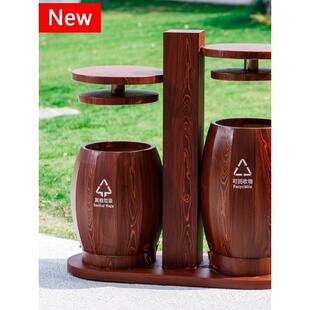 不锈钢彷古公园景区庭院加厚大号果皮箱户外垃圾桶室外分类垃圾箱