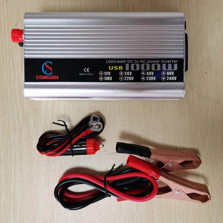 【工厂商店】1000W车载逆变电源12V/24V转220V电源转换器,带USB