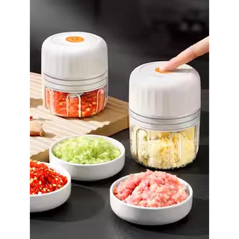 日本无线电动蒜泥器蘸料小型家用厨房电动蒜末粉碎机辣椒捣蒜神器