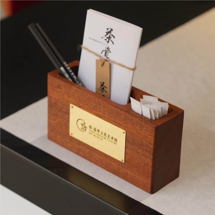乌檀木收纳盒实木笔筒牙签盒纸巾盒黄铜餐厅商用桌面杂物整理盒