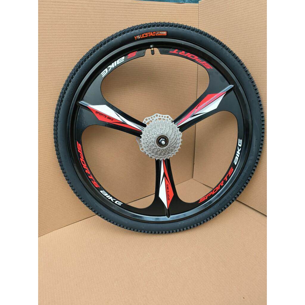 山地车专用轮组三刀一体化轮24英寸26英寸27.5英寸轮盘盘制动盘旋