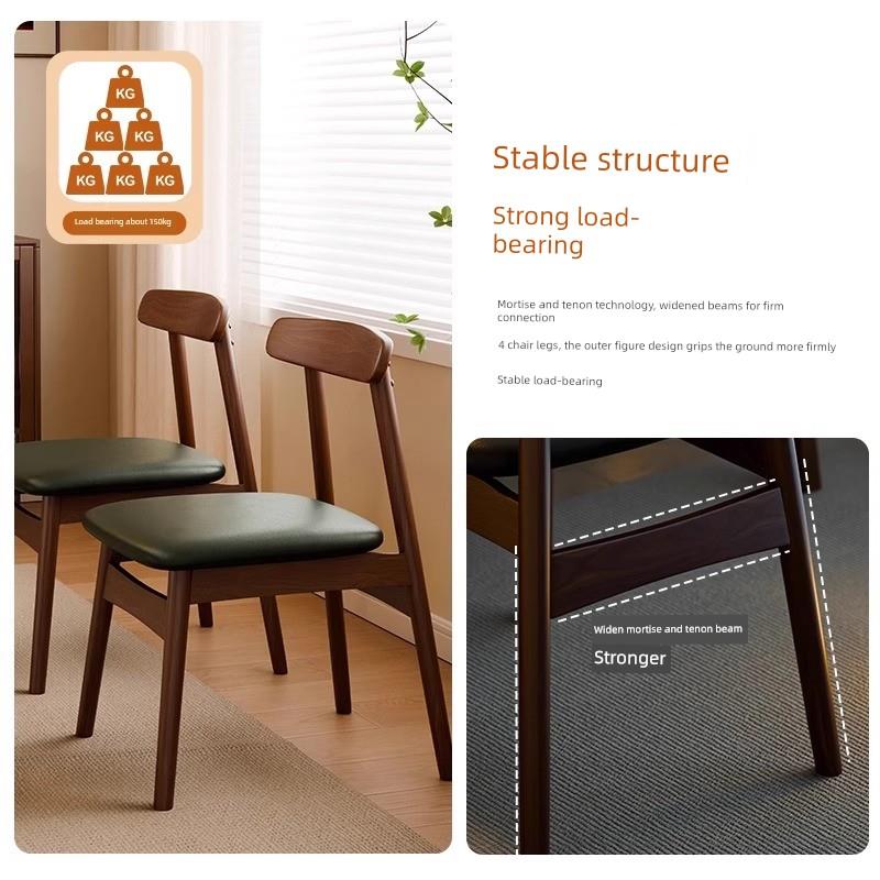 北欧实木椅子家用餐椅轻奢高级感餐桌椅网红靠背凳子休闲商用椅子