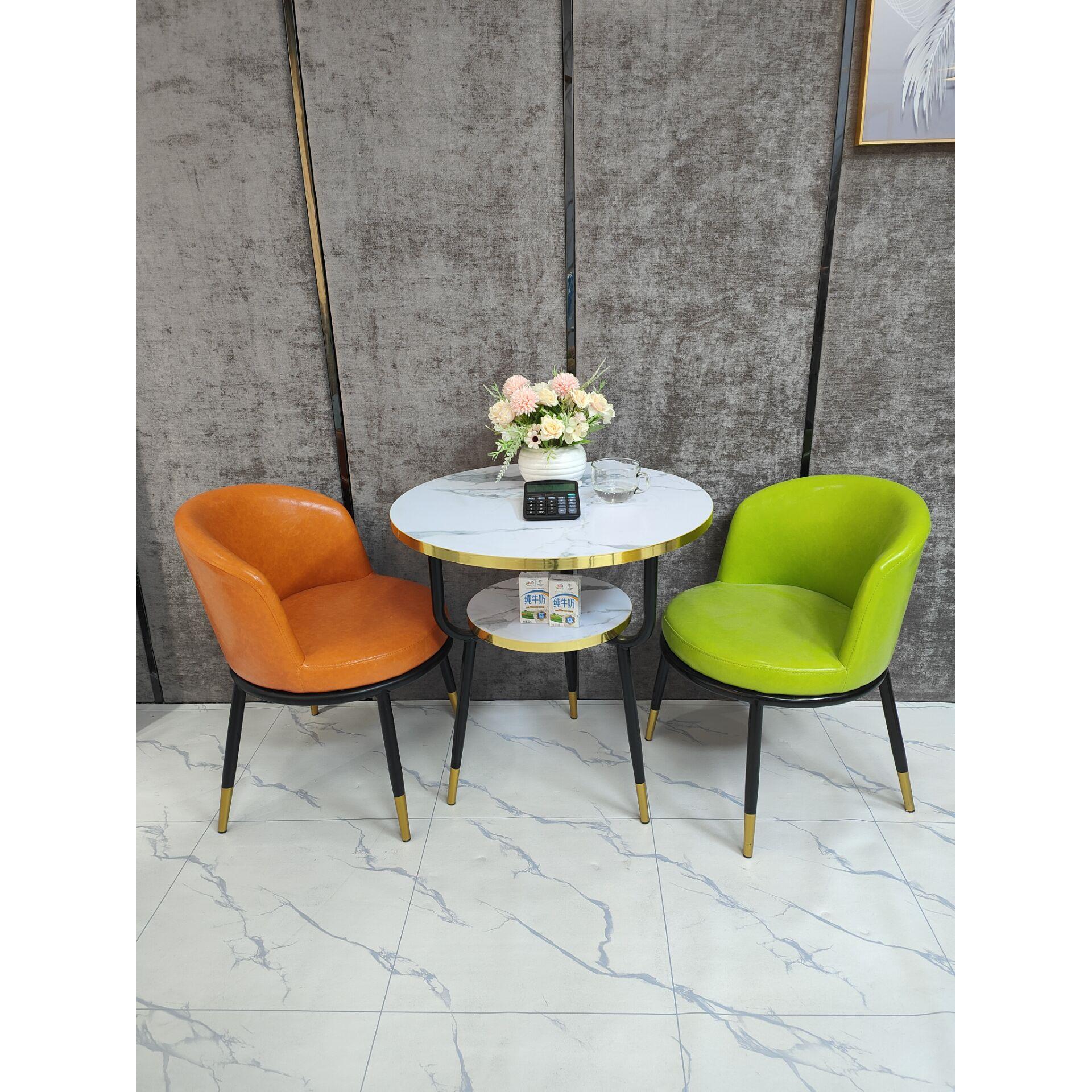 轻奢接待洽谈桌椅组合小户型餐桌休闲奶茶店咖啡厅谈判阳台小圆桌