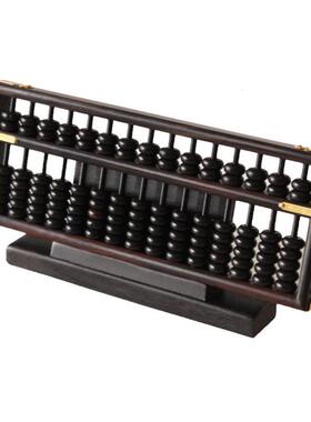 老红木迷你算盘摆件实木儿童学生珠心算盘木质风水摆饰开 业乔迁