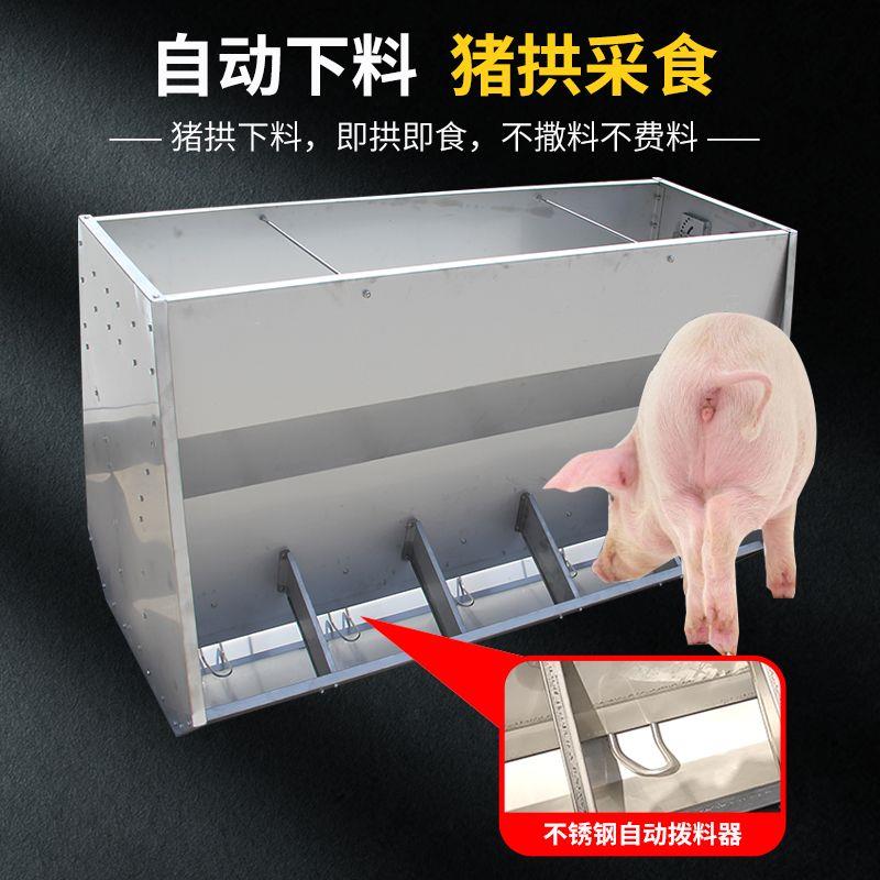 加厚育肥猪槽散件发货自动下料养猪场用双面料槽不锈钢槽小猪料槽