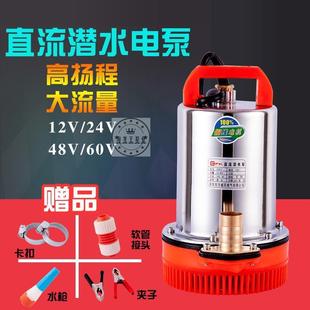 高扬程12V24V48V60V直流潜水泵电瓶电动车水泵船用水泵家用抽水机
