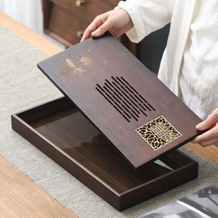 茶盘家用竹制功夫茶盘实木茶台大小型茶海轻奢现代新中式 储水式