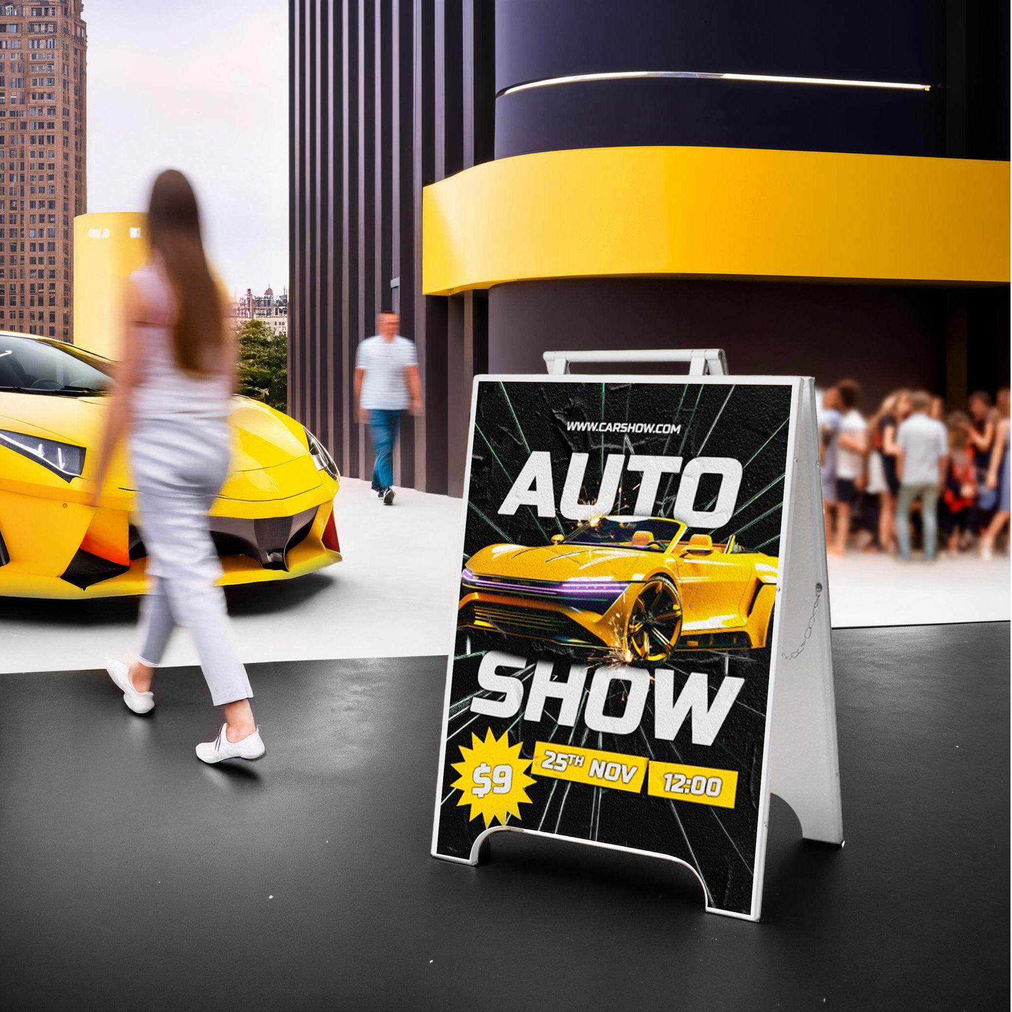 柏思顿咖啡店门口广告展示牌商场户外防风立牌折叠落地海报宣传架