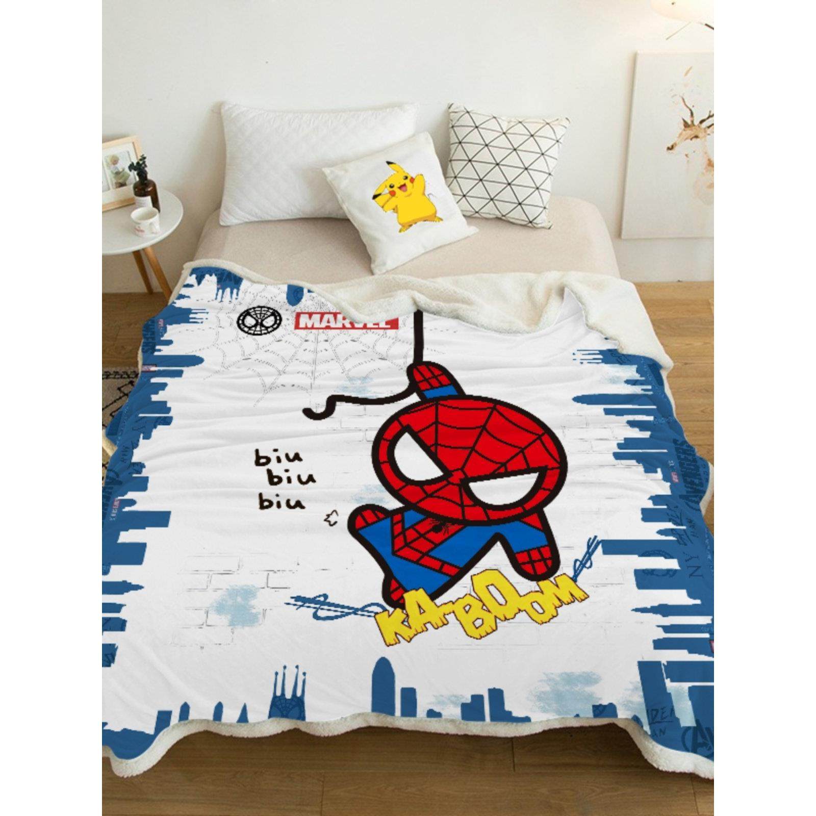 蜘蛛侠儿童毯加厚盖毯午休小毯披肩腿毯学生宿舍珊瑚丝绒秋冬,床上用品,休闲毯/毛毯/绒毯,淘宝优惠券,粉丝福利购,淘宝优惠卷