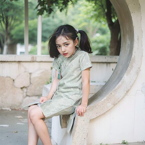 新中式汉服女童旗袍2024夏新款气质F连衣裙中国风连衣裙民国风清