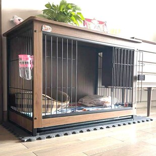 宠物用品木质狗笼子室内狗别墅中小型猫犬屋钢木狗Z窝围栏栅栏